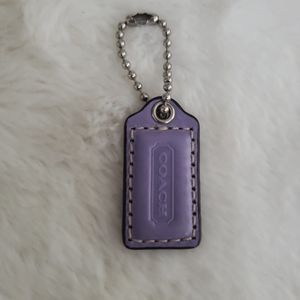 Coach Leather Purse Wallet Bag tag Lilac Purple Charm 1.5"